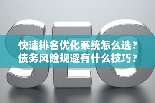 快速排名优化系统怎么选？债务风险规避有什么技巧？
